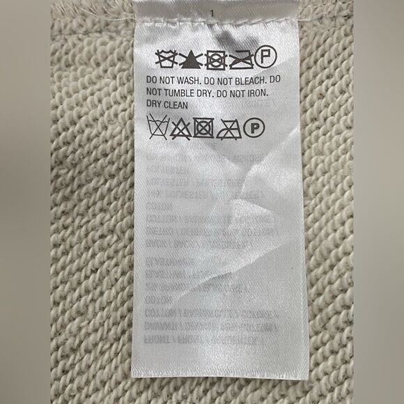 Peace Love World White/Gray Chic Denim Jacket Puff Gray Sleeve Oversized SZ XXS - Picture 16 of 16